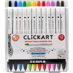 Zebra Clickart Retractable Marker Pens 12-pack