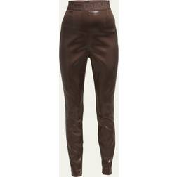 Dolce & Gabbana High-rise vinyl leggings brown