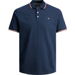 Jack & Jones Bluwin Plain Spread Collar Polo - Blue/Navy Blazer