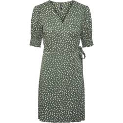 Pieces Tala Wrap Dress - Laurel Wreath