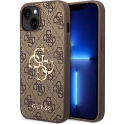 Guess iPhone 15 Cover 4G Logo Brun