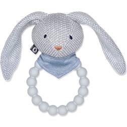 Smallstuff Rangle, silikone Knitted Bunny Light Blue