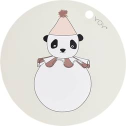 OYOY Dækkeserviet Panda Pompom Offwhite