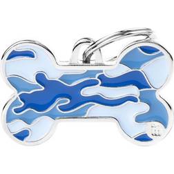 MyFamily Style Camouflage Big Blue Bone ID Tag Fjernlager, 2-3 dages levering