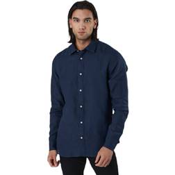 Jack & Jones Bluplain Linen Shirt L/s Blå Male, Tøj, T-shirt, Blå