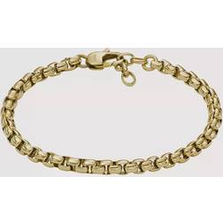Fossil Armband All Stacked Up Guld JF04561710 Guldfärgad kedjearmband rostfritt stål