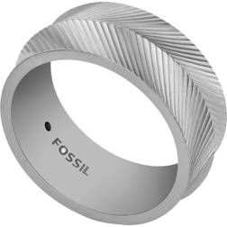 Fossil Men Harlow Linear Texture Stainless Steel Band Ring