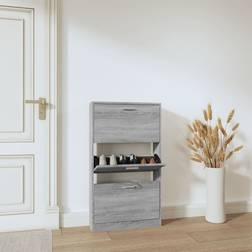 vidaXL Skoskab 59 x 17 x 108 cm Konstrueret Træ Grå Skostativ