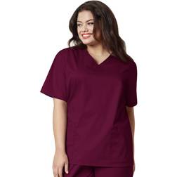 WonderWink Women's V-Neck Scrub Top, Wine