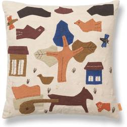 ferm LIVING Village Komplet pyntepude Hvid (40x40cm)