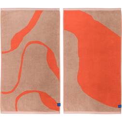 Mette Ditmer Nova Arte Håndklæde 40x55 cm Latte Orange Gæstehåndklæde Beige, Orange
