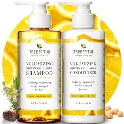 Tree To Tub Thickening Vegan Collagen & Biotin Shampoo Conditioner