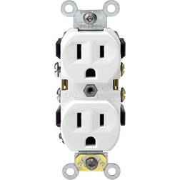 Leviton CBR15-00W Duplex Receptacle Thermoplastic White 15 Amp