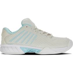 K Swiss Women's Hypercourt Express Tennis Shoe, Vaporous Gray/White/Blue Glow