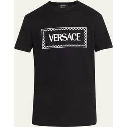 Versace Embroidered Logo Cotton Jersey T-shirt