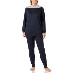 Calida Soft Cotton Pyjama - White/Navy