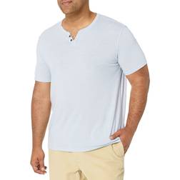 Lucky Brand Burnout Button Notch Neck Skjorta - Blå Dimma