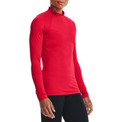 Under Armour Women's Standard ColdGear Authentics Mock Neck, Red 600/Black