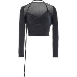 Jacquemus Le Haut Peplo Long Sleeve T-Shirt - Black