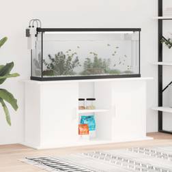 vidaXL Akvariebord 121x41x58 konstrueret træ hvid