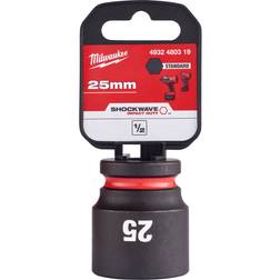 Milwaukee 4932480319 SHOCKWAVE Standard 1/2" 25mm Impact Duty Hexagon Socket