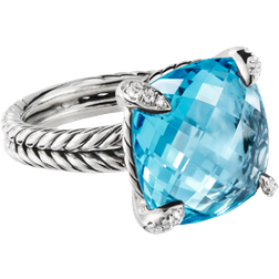 David Yurman Chatelaine Ring 14mm - Silver/Topaz/Diamonds