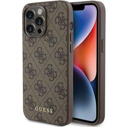 Guess iPhone 15 Pro Max Mobilskal 4G Metal Gold Logo Brun