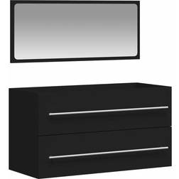 vidaXL black Bathroom Vanity Unit Engineered