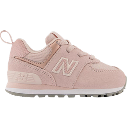 New Balance Toddler 574 Bungee Lace - Pink Haze/ White