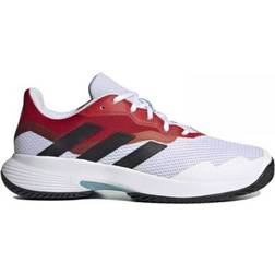 adidas CourtJam Control Tennis Shoes - Cloud White/Core Black/Scarlet