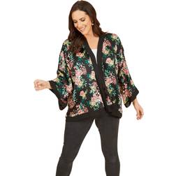 Mela London Curve Floral Satin Kimono