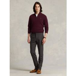 Polo Ralph Lauren Merino Knitted Half Zip Sweater Aged Wine Heather