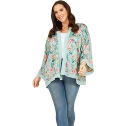 Mela London Curve Floral Satin Kimono