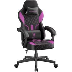 Dowinx Gaming Chair with Pocket Spring Cushion Ergonomic Computer Chair High Back Pu Leather 350LBS Black and Purple