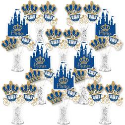 Big Dot of Happiness Royal prince charming centerpiece sticks showstopper table toppers 35 pieces