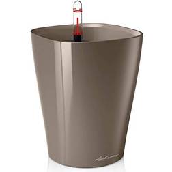 Lechuza Deltini Shiny Taupe Table Self-Watering Planter 18cm H x 14cm W x 14cm D