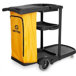 Dryser Commercial Janitorial Cleaning Cart on Wheels Black Housekeeping Caddy