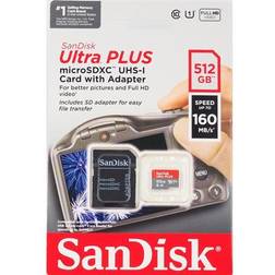 SanDisk Ultra PLUS 512GB microSDXC UHS-I Memory Card SDSQUBL-512G-AN6IA