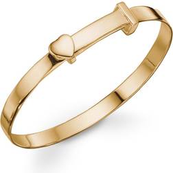 Beginnings Gold Plated Heart Christening Bangle B5387