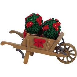 Weihnachtsfigur Wheelbarrow with poinsettias