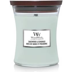 Woodwick Sagewood & Seagrass Medium Duftlys