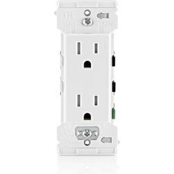 Leviton Decora edge 15 amp tamper-resistant duplex outlet, 10-pack, white