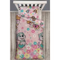 Paw Patrol Flowers Single Rotary Duvet Lyserød