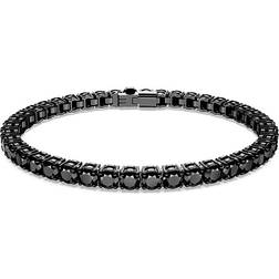 Thomas Sabo Swarovski Matrix Tennis bracelet, Round cut, Black, Ruthenium plated