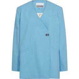 Ganni Cotton Suiting Boxy Blazer Dam Kavajer