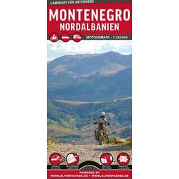 MoTourMaps Montenegro & Albanien Nord Auto- und Motorradkarte 1:250.000