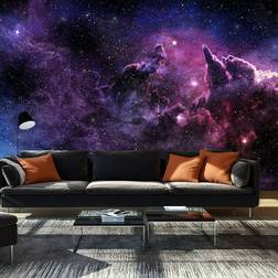 Artgeist Selvklæbende fototapet Purple Nebula 245 x 175 cm