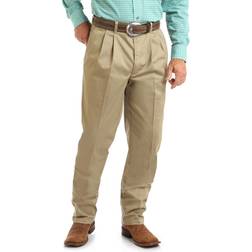 Wrangler Men's Riata Pleated Relaxed Fit Casual Pants - Khaki