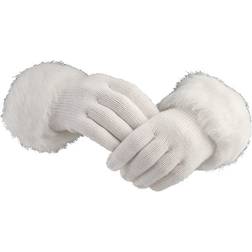 ETC Foxy Faux Fur Trimmed Knit Gloves