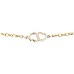 Black Hills Gold Double-Heart Ankle Bracelet, 10K/12